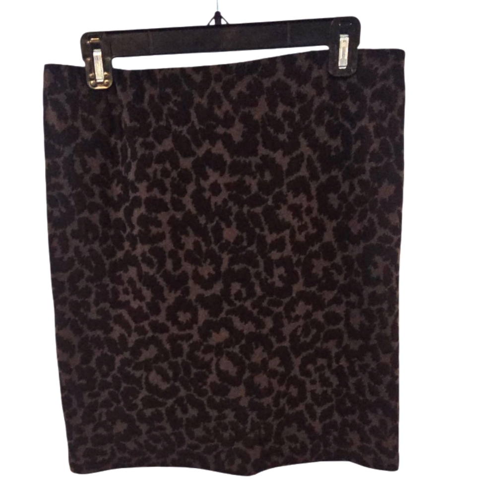 3/$15 Worthington Size S Black and Brown Animal Print Pencil Skirt